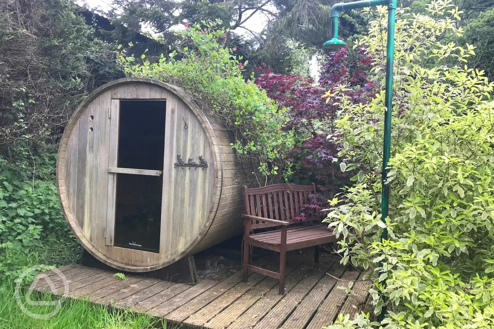 Sauna and outdoor cold shower