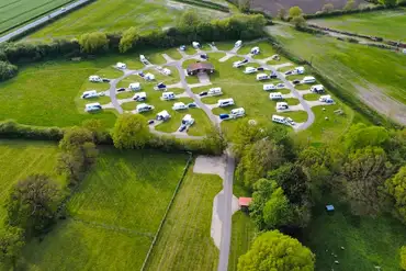 Aerial of Beechwood Caravan Park York surrounded by countryside
