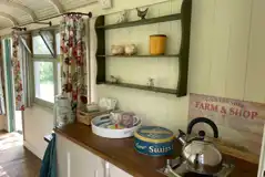 Meadow shepherd's hut kitchenette 