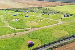 Aerial of Moss Rose Campsite and surrounding countryside