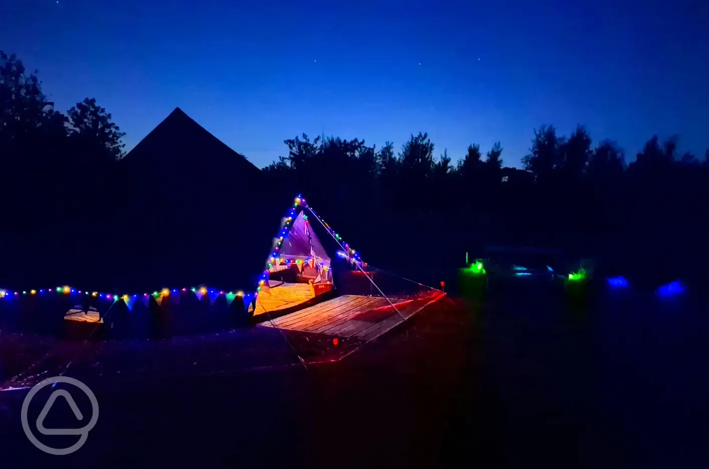 Bell tent at night