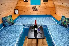 Peacock camping pod interior
