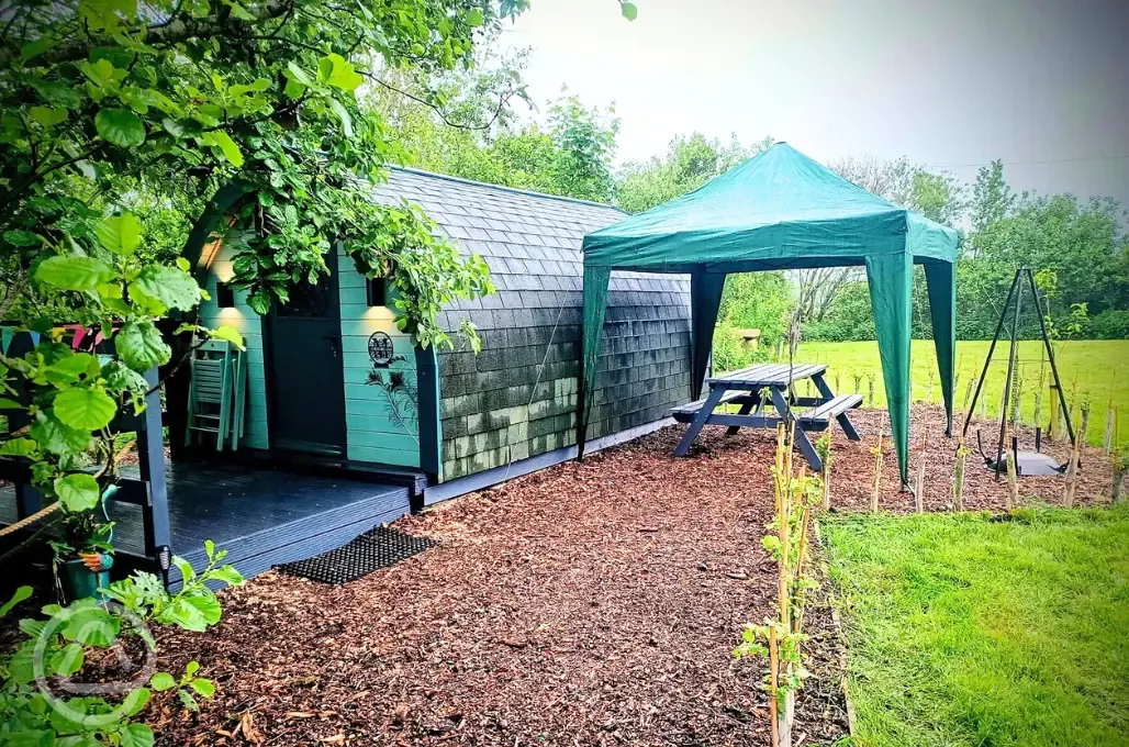 Peacock camping pod