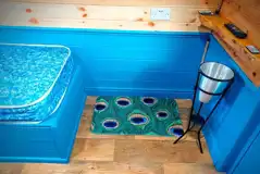 Peacock camping pod interior