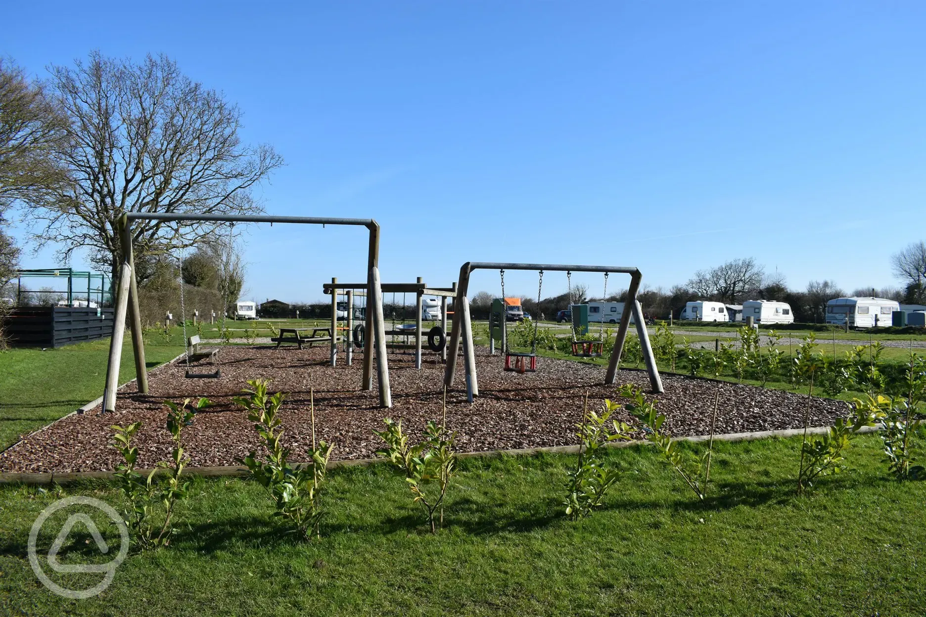 Children's playpark with swings