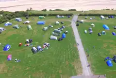 Aerial of the site by the beach