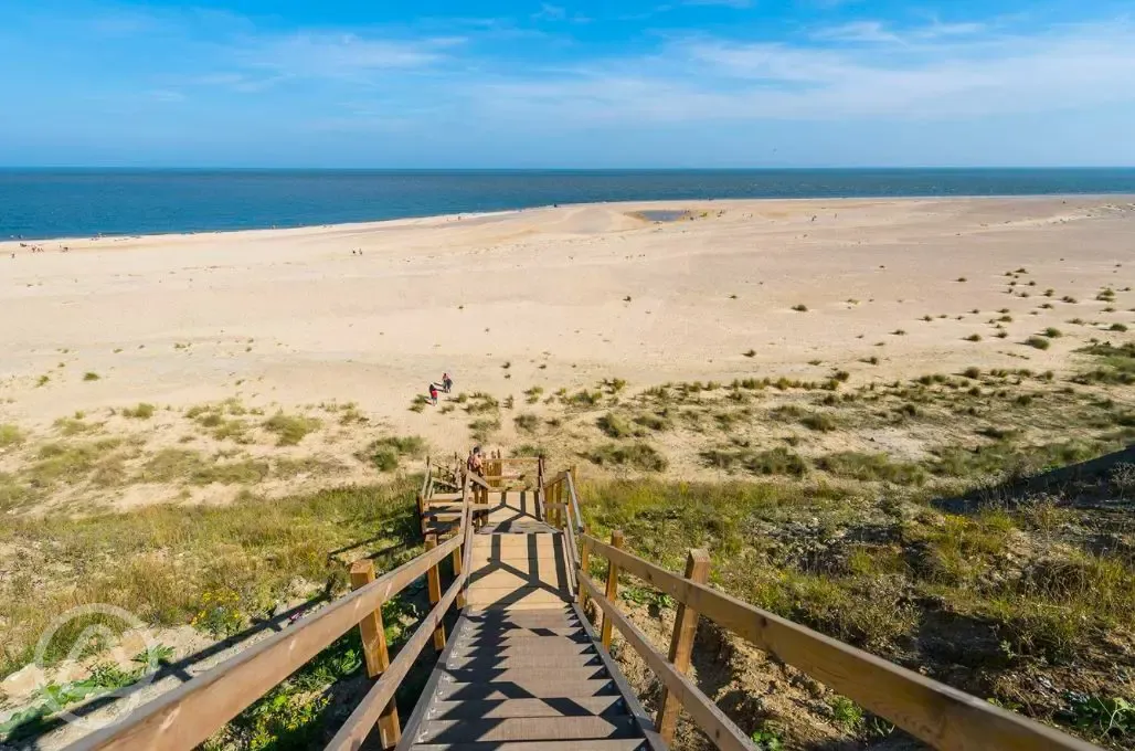 Step access to the beach directly from The Hollies Leisure Resort