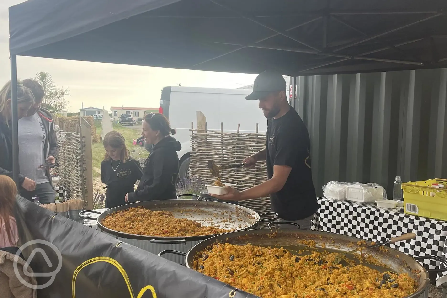 Visiting paella stand