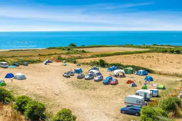 Aerial of the site by the sea