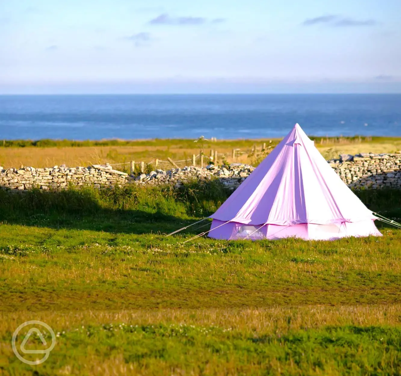 Grass pitches with sea views