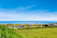 Grass pitches with sea views 