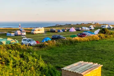 Grass pitches with sea views 