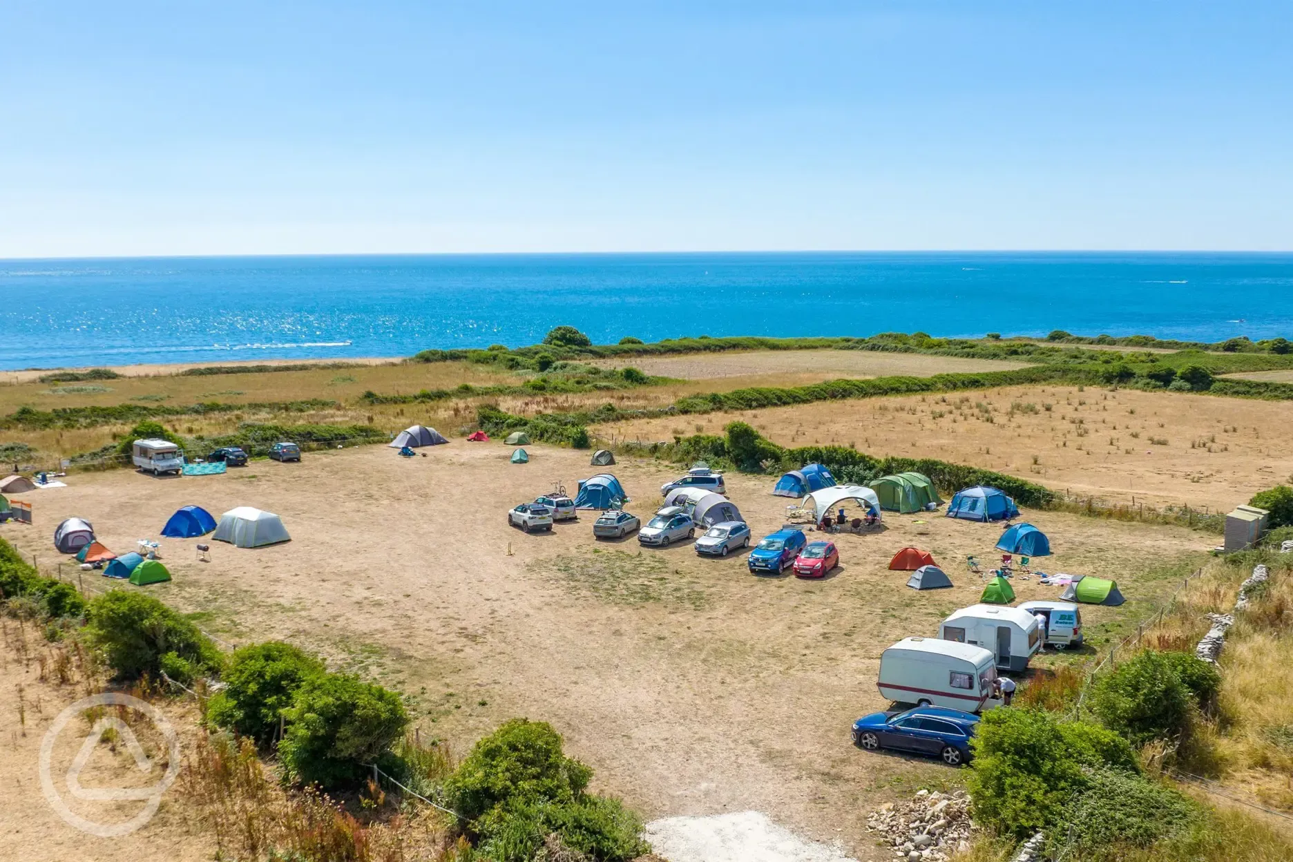 Aerial of the site by the sea