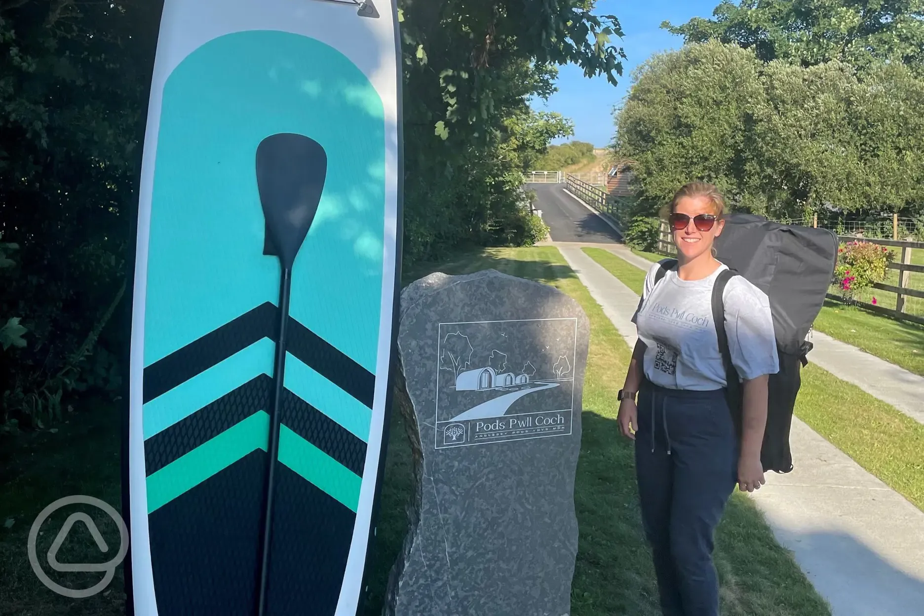 Paddle boards available to hire at Pods Pwll Coch