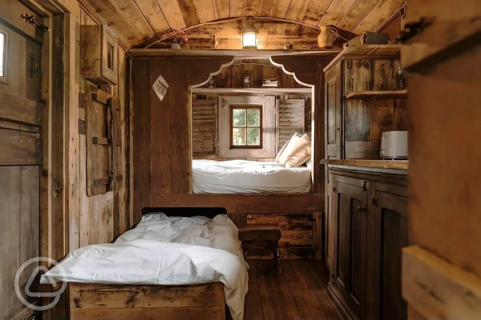 Cowboy shepherd's hut interior 