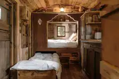 Cowboy shepherd's hut interior 