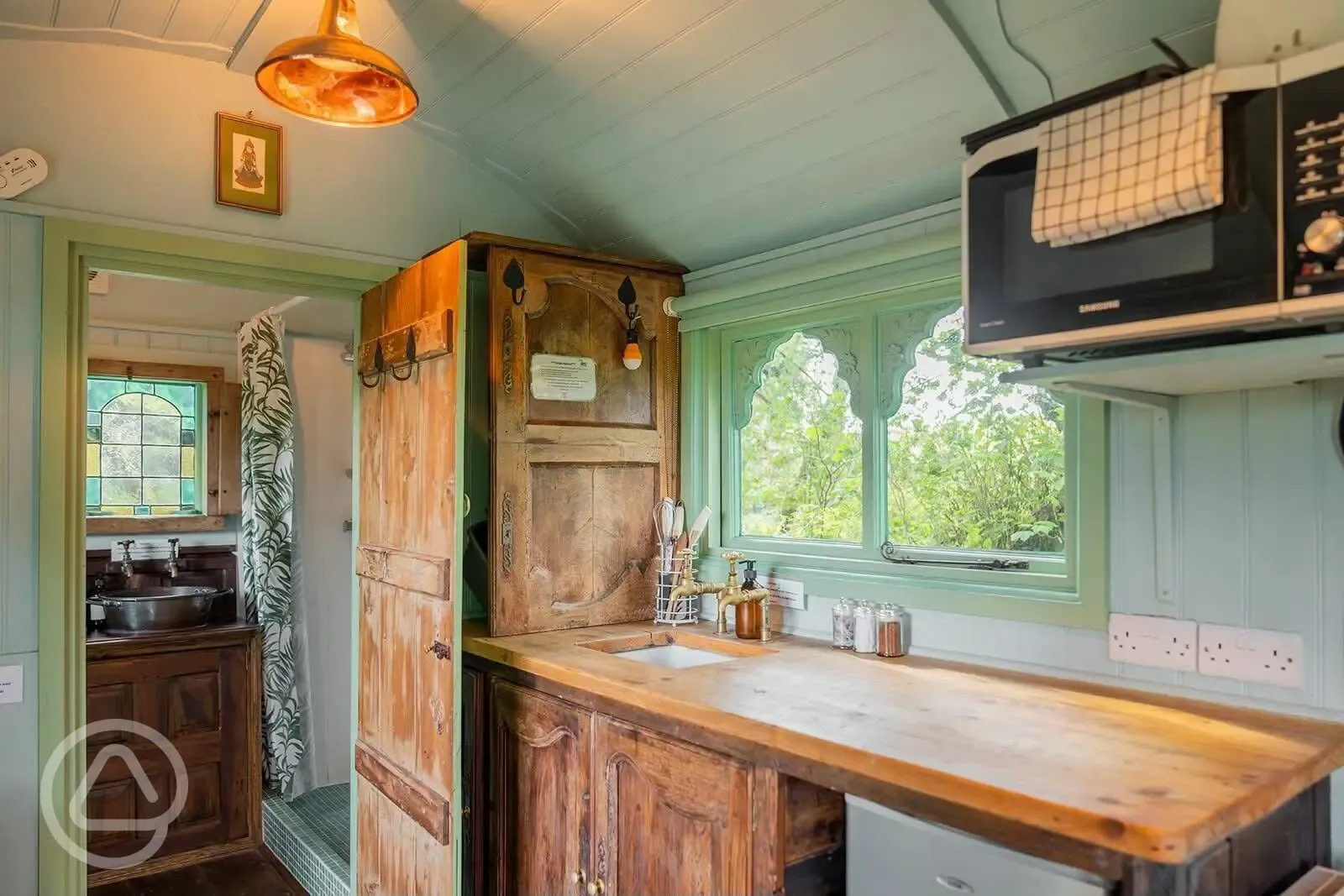 Shanti shepherd's hut interior 