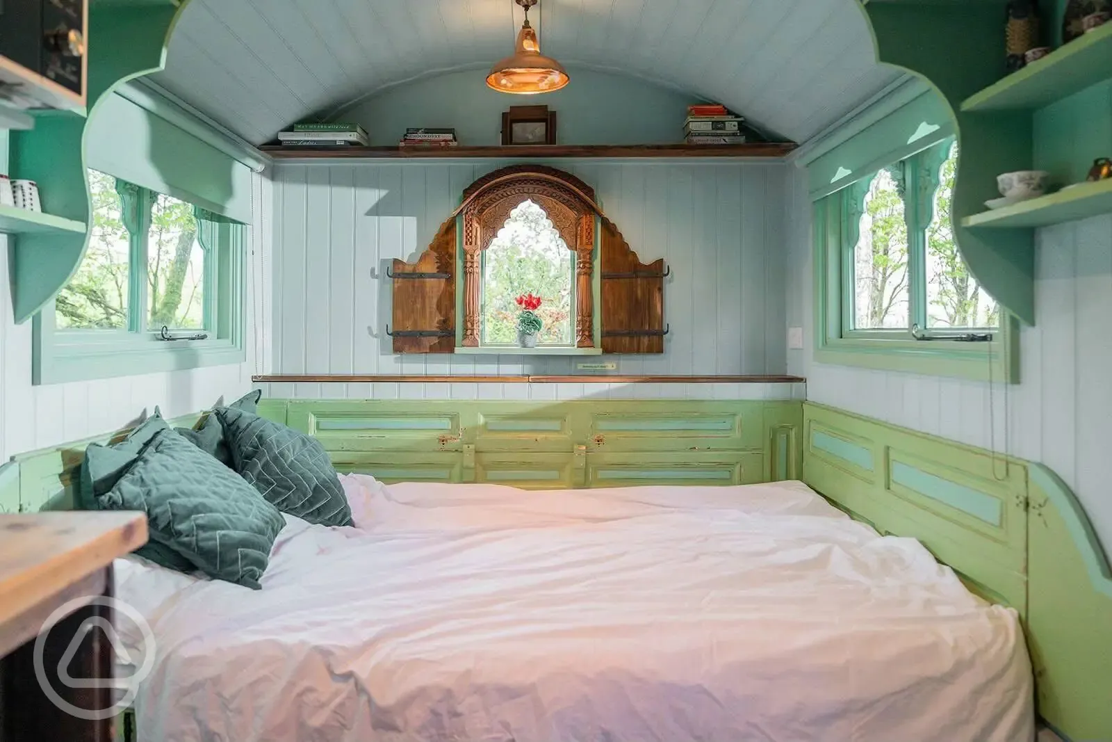 Shanti shepherd's hut interior 