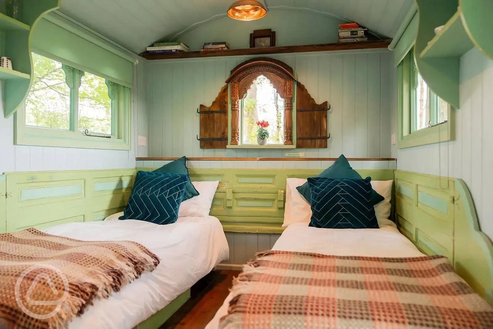 Shanti shepherd's hut interior 