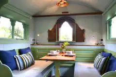 Shanti shepherd's hut interior