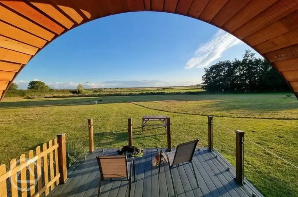 View from the ensuite glamping pods