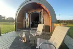 Ensuite glamping pods with glass side decking areas