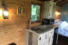 Shepherd's hut interior