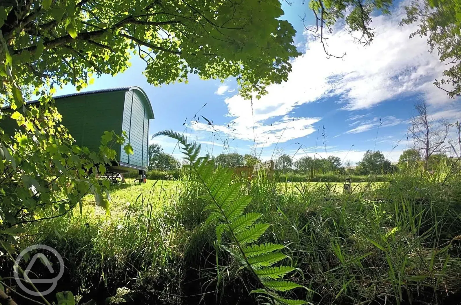 View of the shepherd's hut from the stream