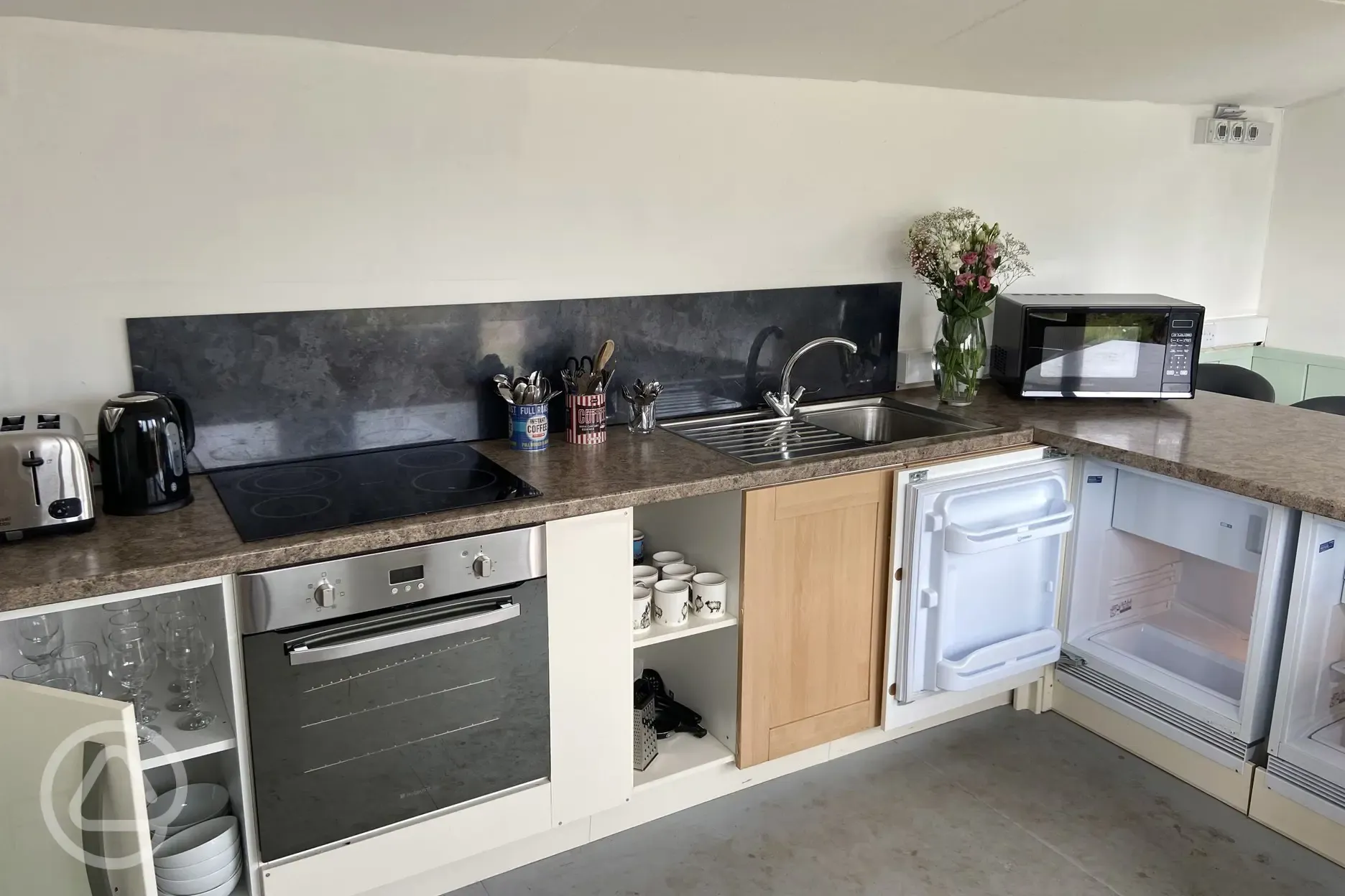 Fully fitted Kitchen with 3 fridgefreezers