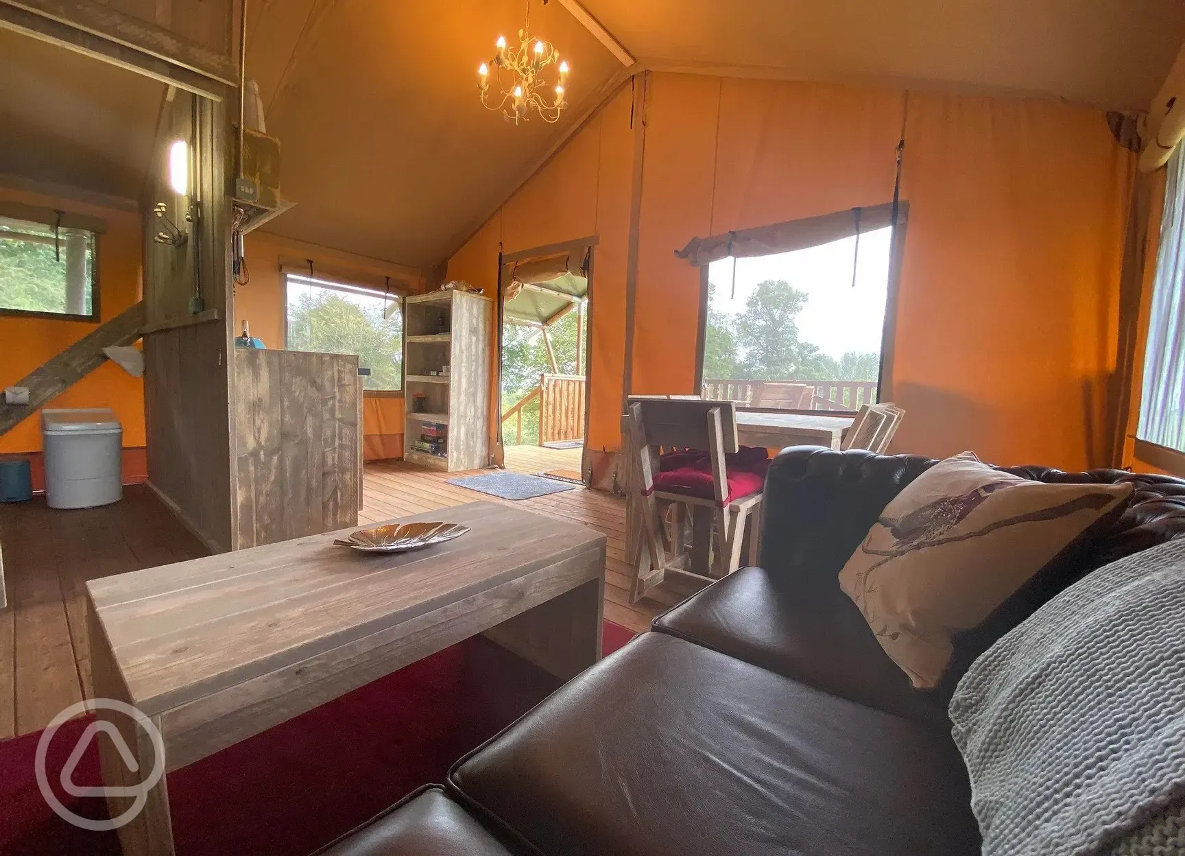 Safari tent interior