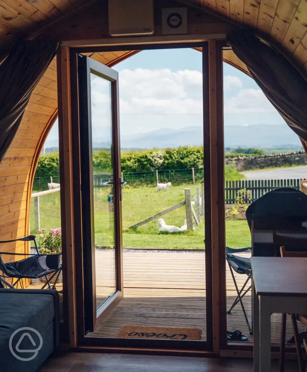 View from the ensuite glamping pod