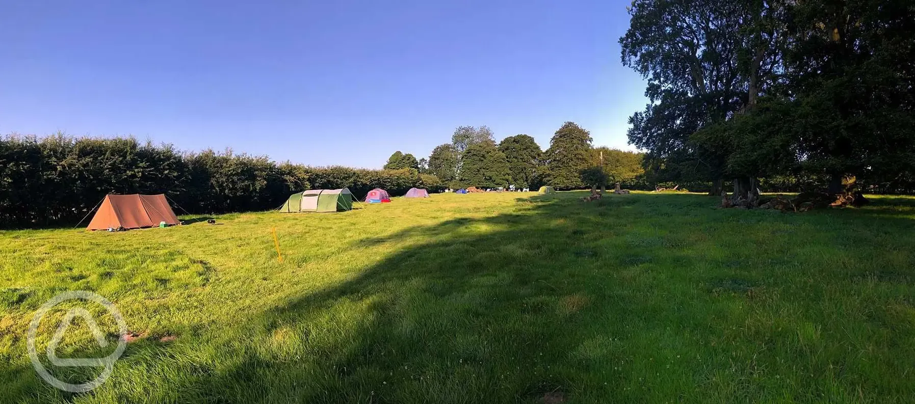 Non electric grass tent pitches