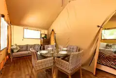 Four person safari tent interior