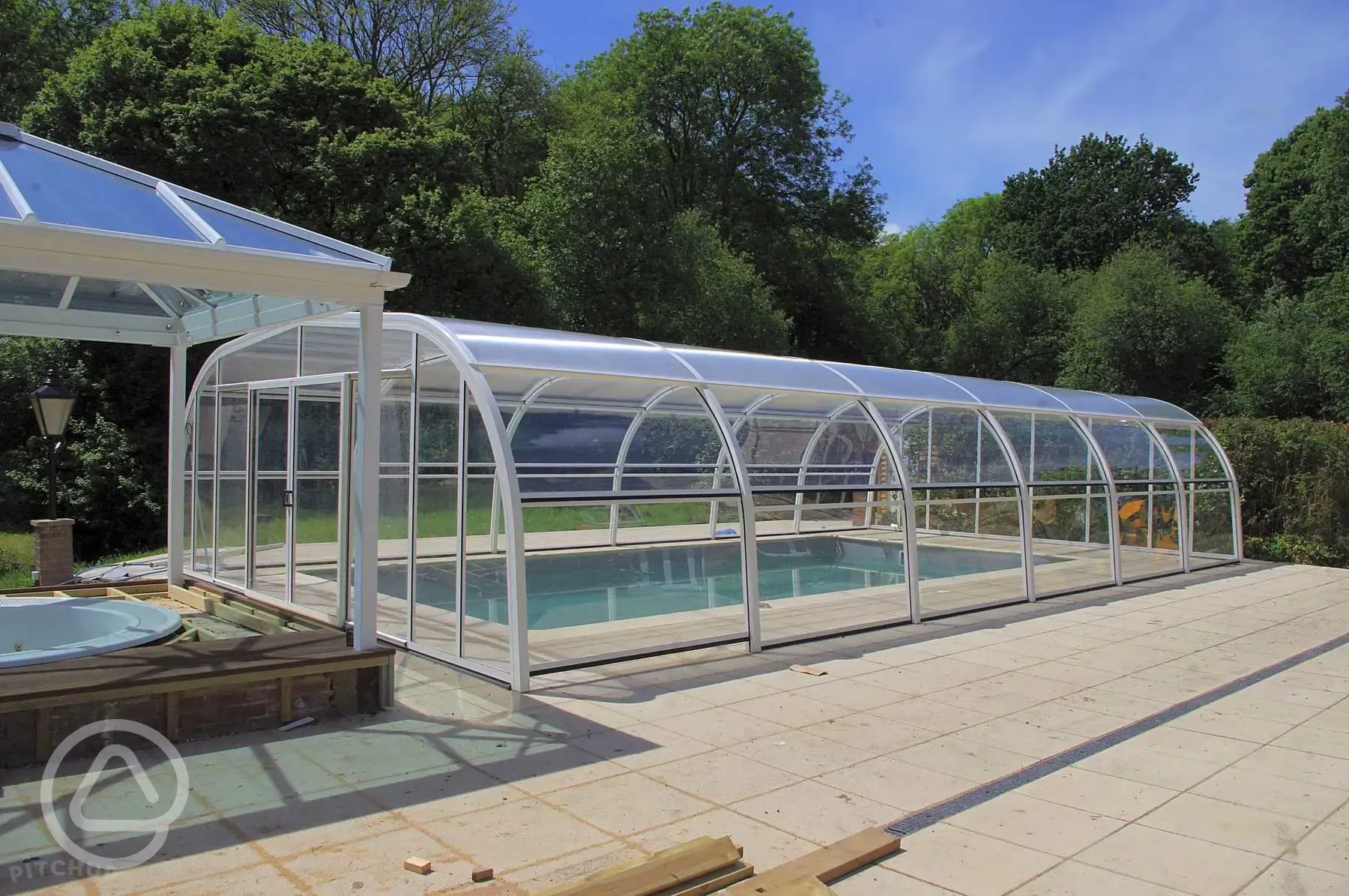 Covered swimming pool