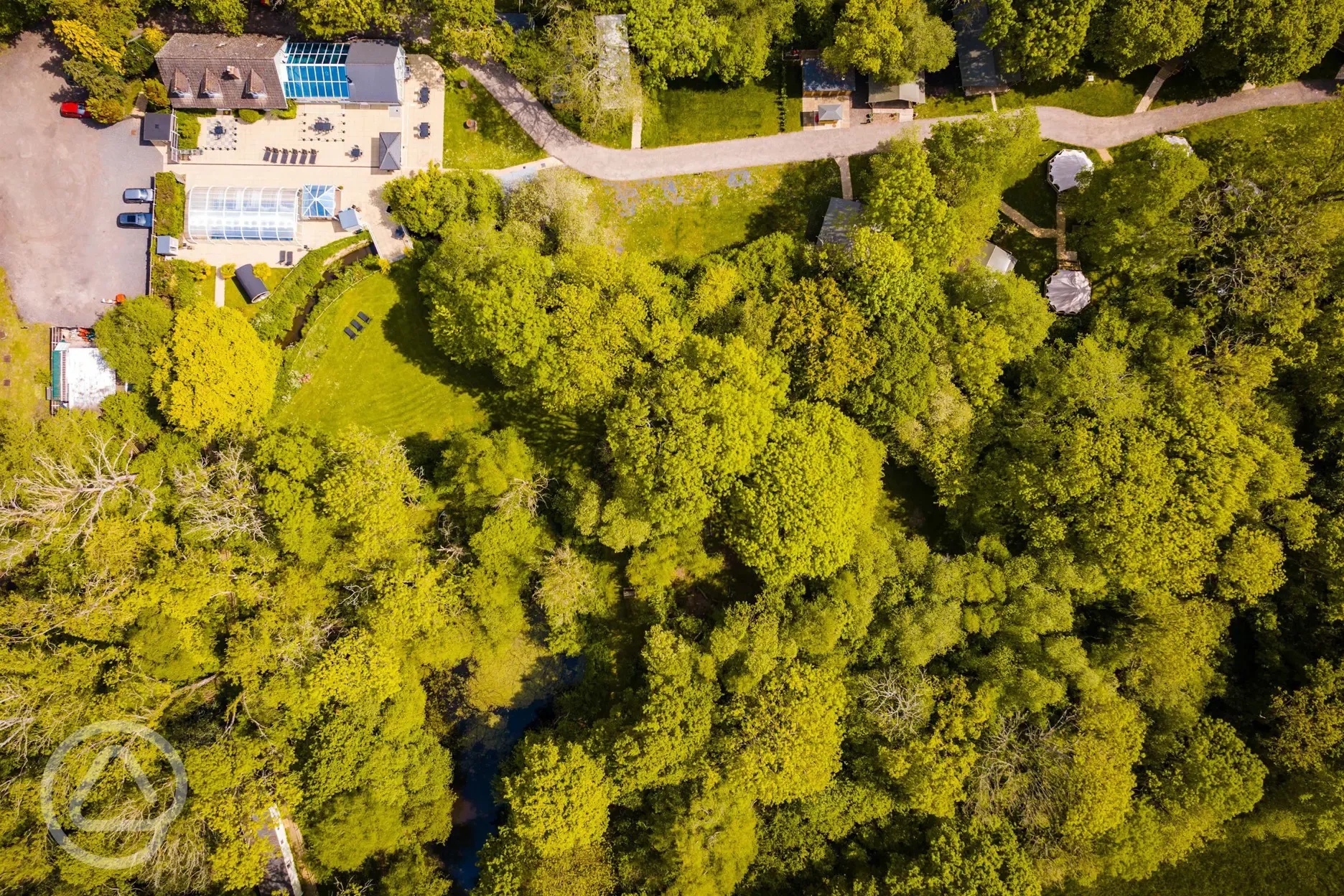 Bird's eye view of the campsite