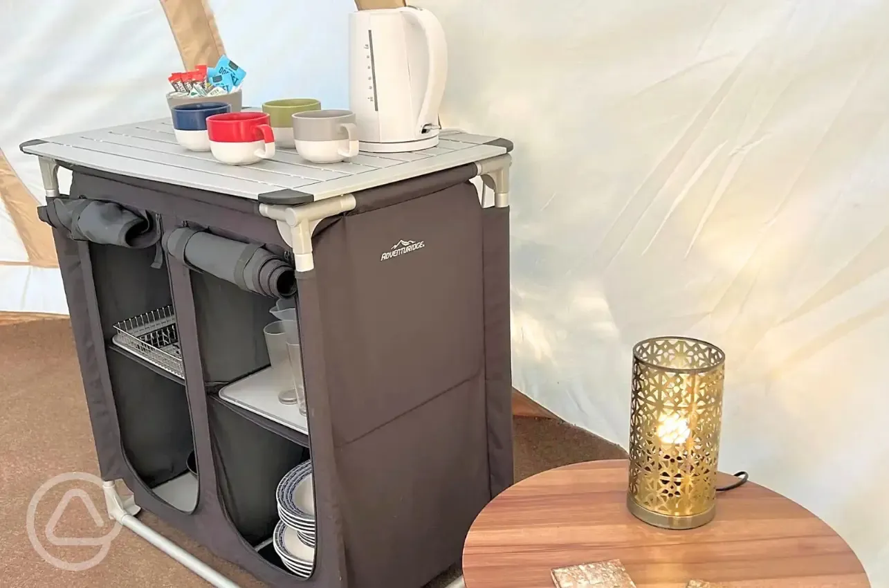 Airdome ready tent simple kitchen area
