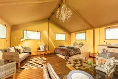 Oak safari tent interior