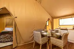 Four person safari tent interior