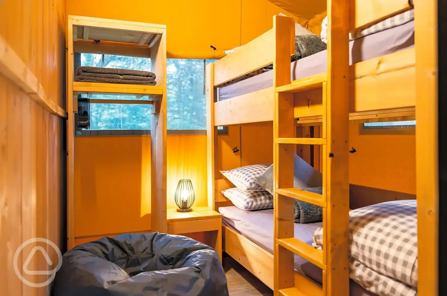 Lime and Rowan safari tent bunk room