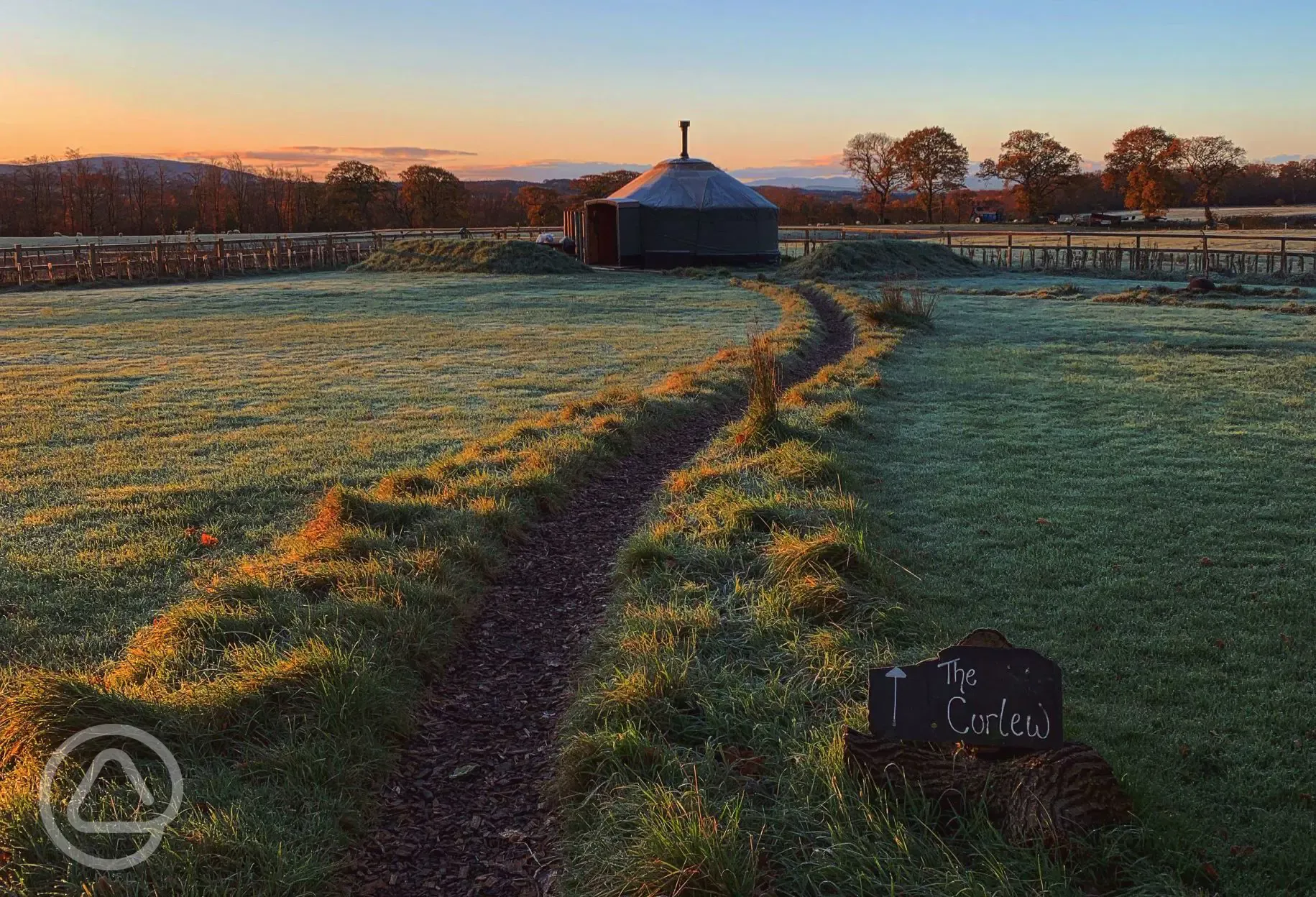 Yurt and sunset