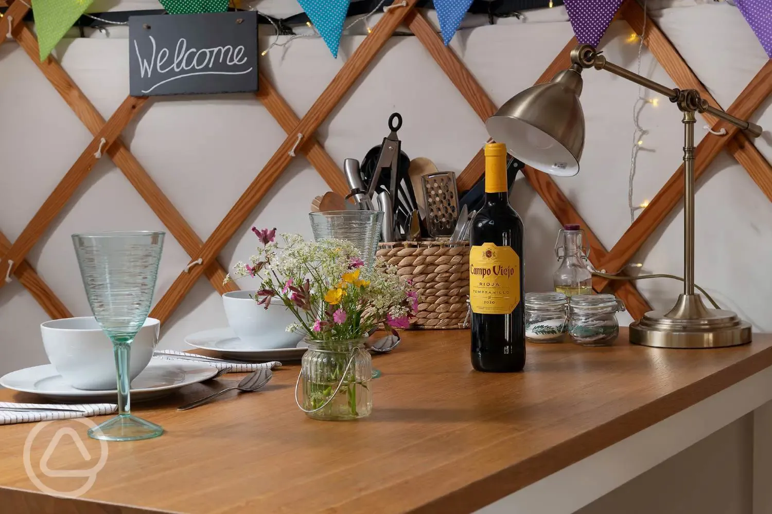 Yurt kitchen bench