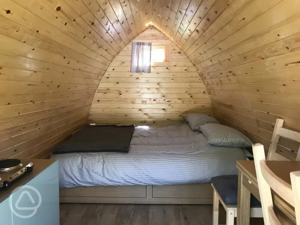 Camping pod interior 