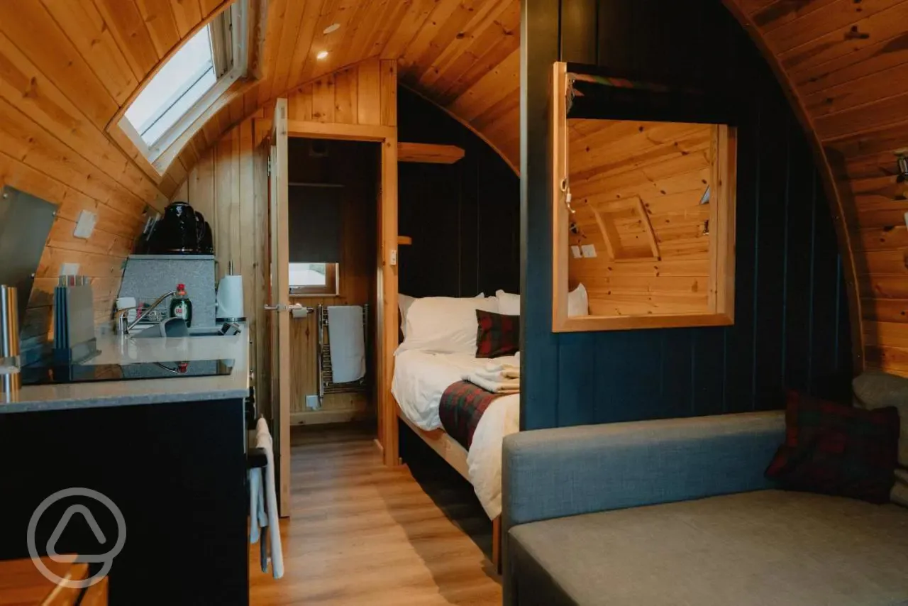 Glamping pod interior