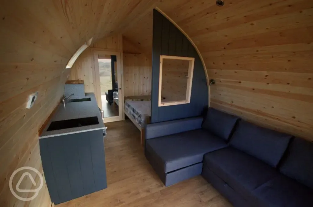 Glamping pod interior