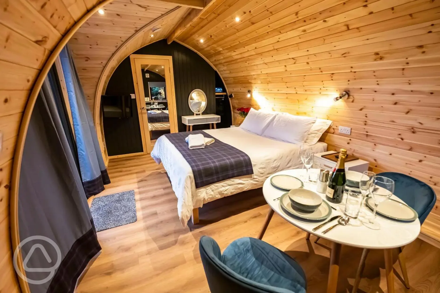 Honeymoon suite pod with hot tub interior