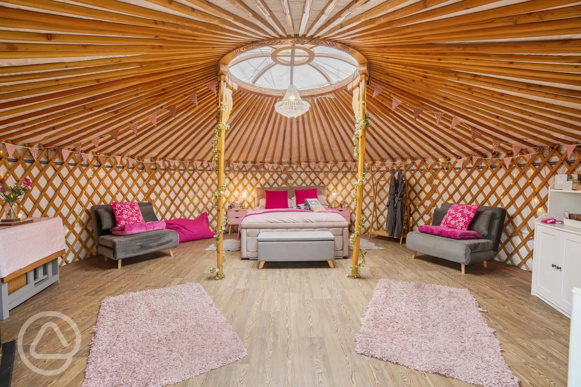 Luxury insulated yurt (sleeps 2-6) interior 