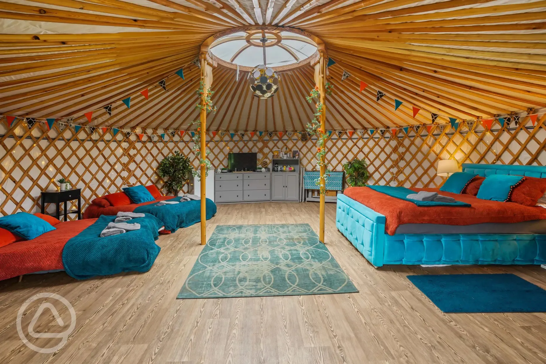 Luxury insulated yurt (sleeps 2-8) interior 