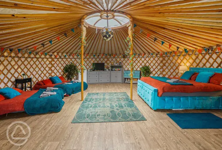 Luxury insulated yurt (sleeps 2-8) interior 