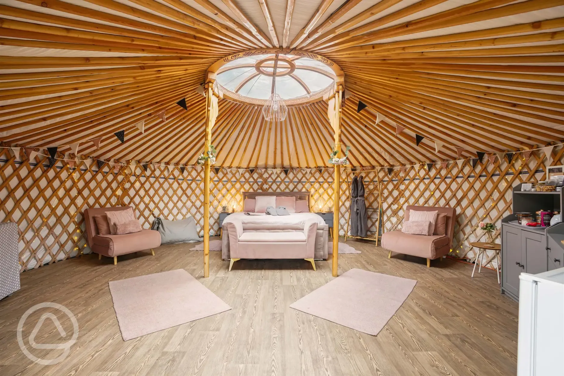 Luxury insulated yurt (sleeps 2-6) interior 