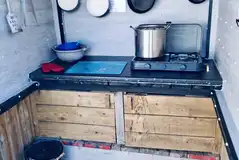 Kitchen in the luxury insulated yurts